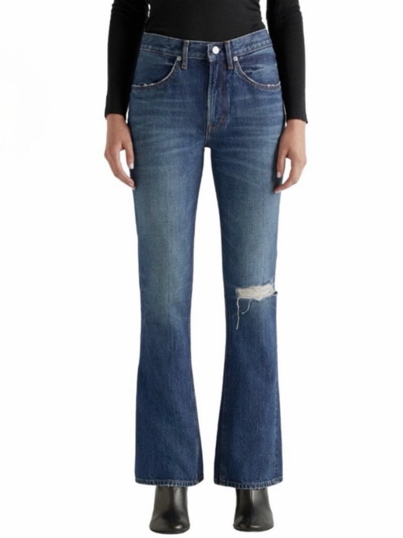 Edwin Averi High Rise Medium Wash Flare Jeans